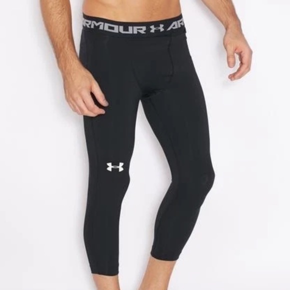 Under Armour Men’s white 3/4 basketball compression leggings. Size Medium - Picture 1 of 5